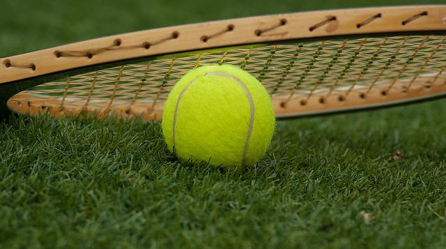 tenisový míč na trávníku